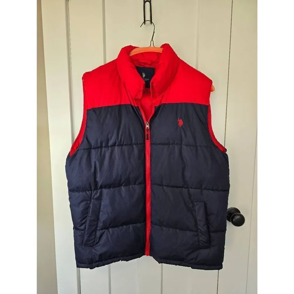 U.S. Polo Assn Vest Mens Red Blue Sz XL